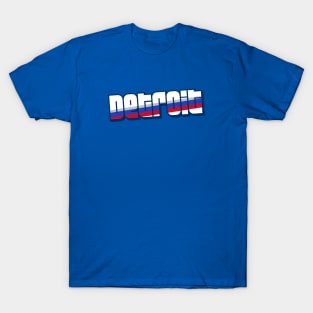 Retro Detroit Word Art with Stripes T-Shirt